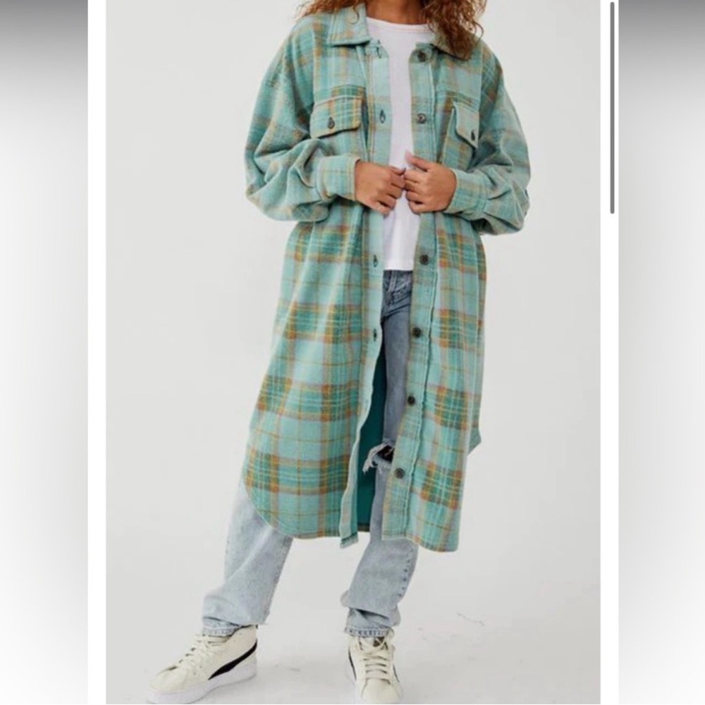 🌸Free People Oversized Plaid Shirt Jacket🌸